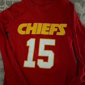 Kansas City Chiefs/ Mahomes boys long sleeve t shirt.